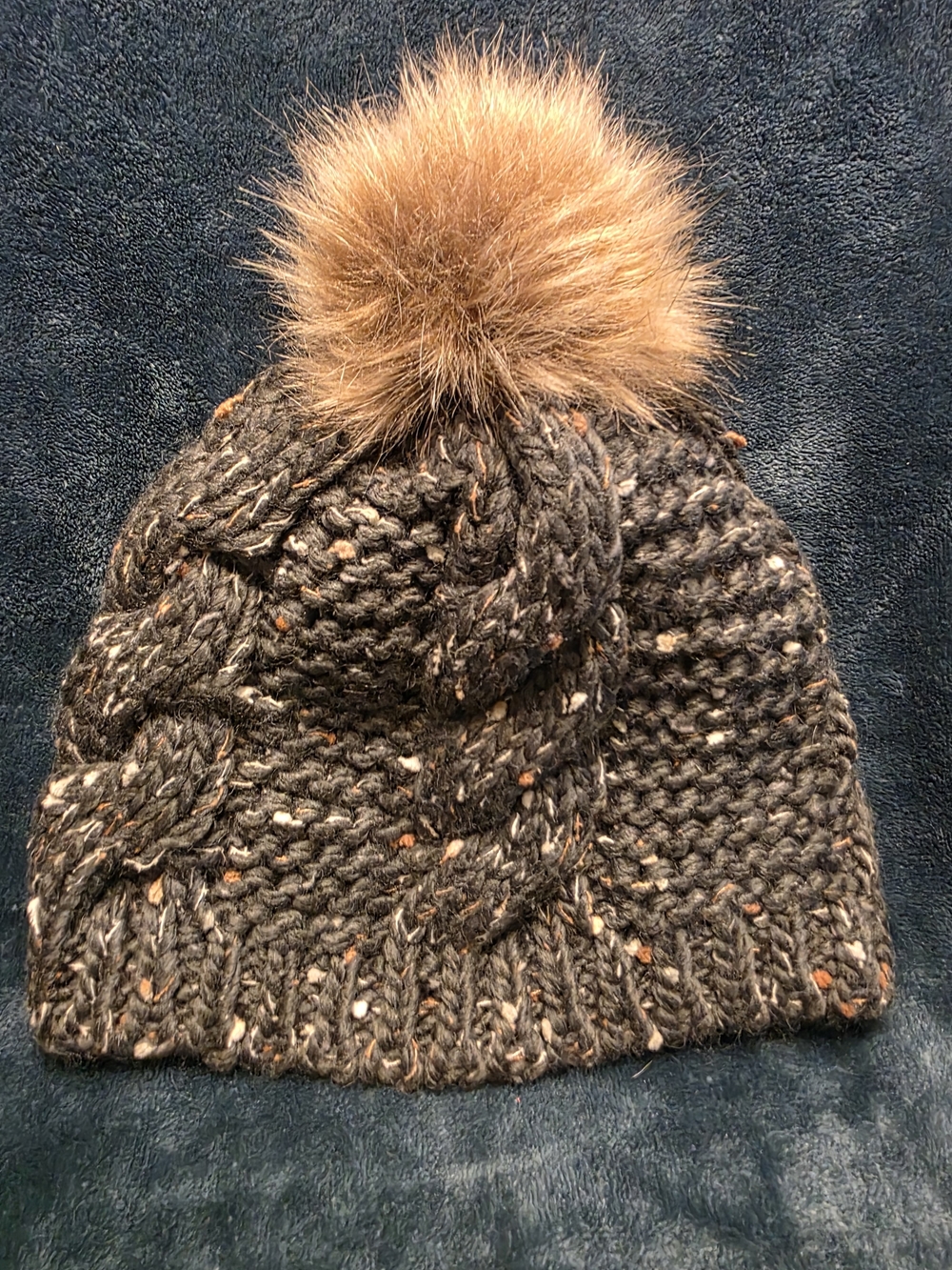 Fredrick Francis Knit Pom Beanie Hat - Brown Speckled